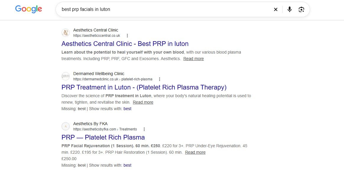 Google ranking result 2